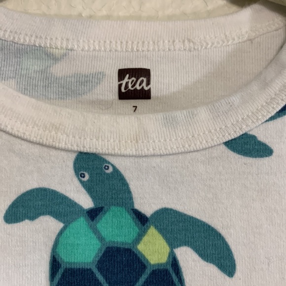 Tea Collection Summer Nights Sea Turtle Cotton Pajama Top Sz 7 - Picture 2 of 4